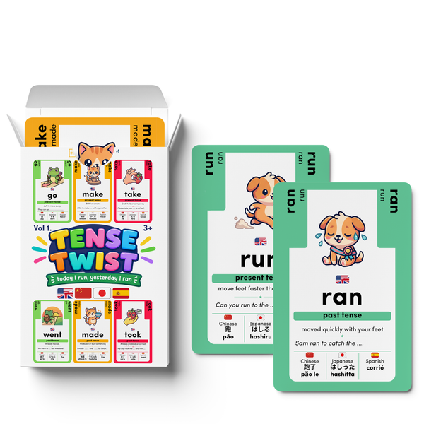 Tense Twist: Past Tense Verb Flash Cards & Card Game