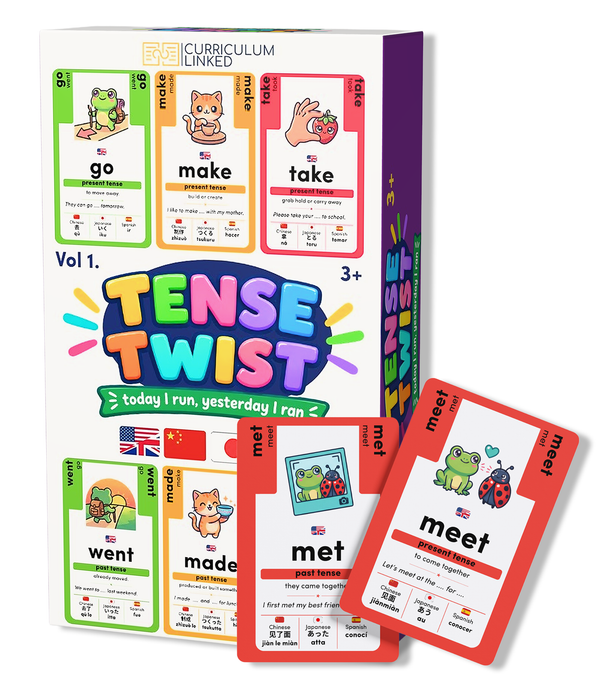 Tense Twist: Past Tense Verb Flash Cards & Card Game