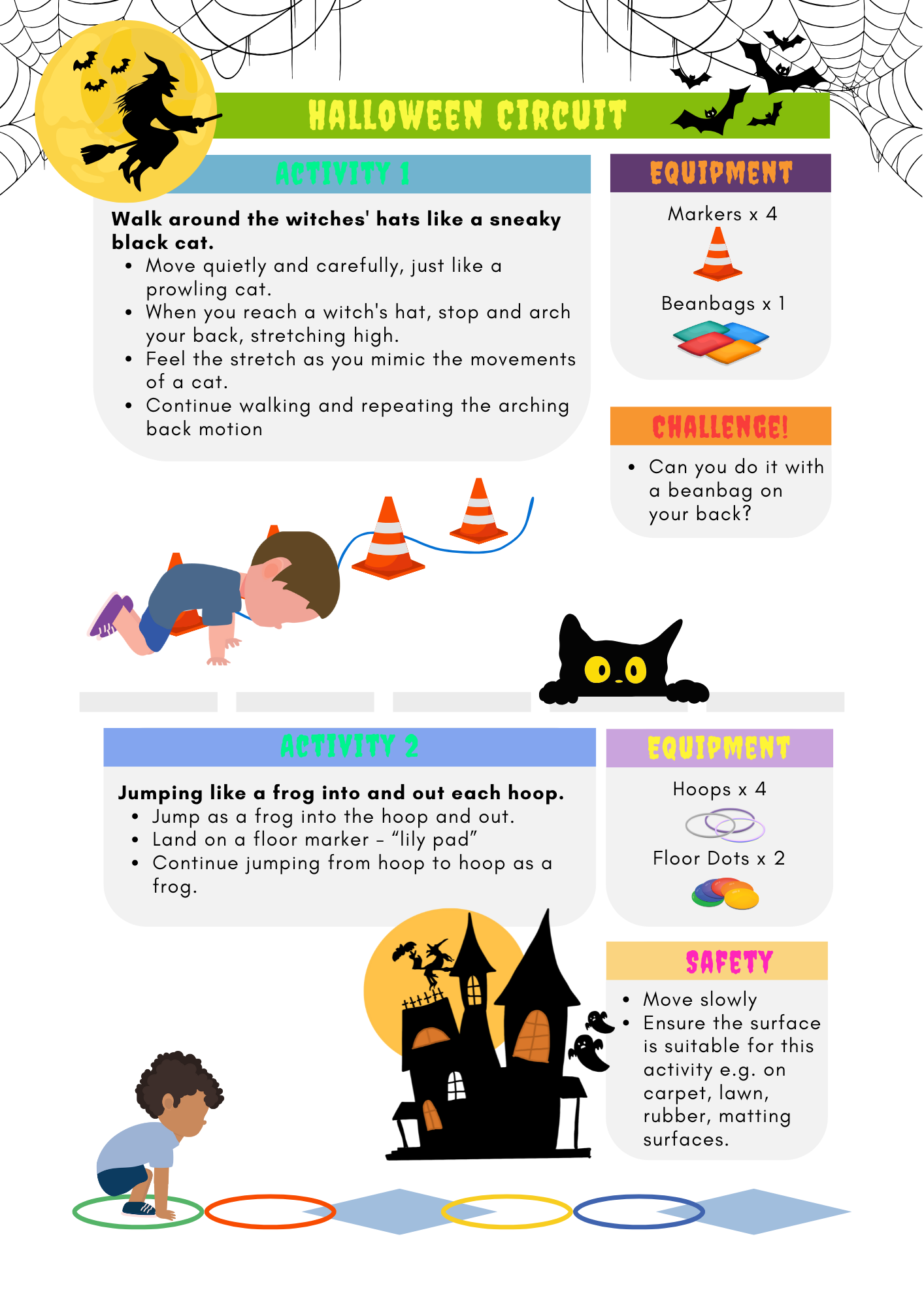 Halloween 5 Activity Circuit